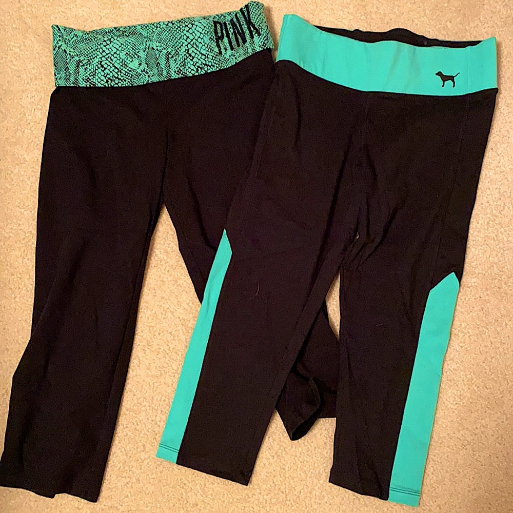 Two pink yoga Capri pants size Small